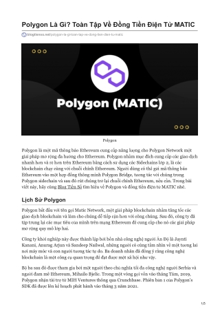 Polygon Là Gì? Toàn Tập Về Đồng Tiền Điện Tử MATIC