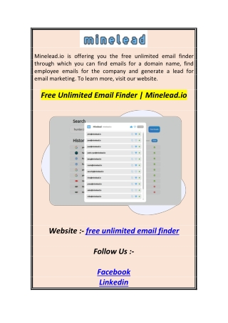 Free Unlimited Email Finder  Minelead.i