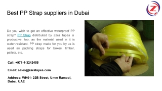 Best PP Strap suppliers in Dubai