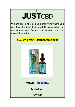 CBD Oil Store  justcbdstore.co