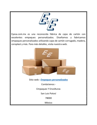 Empaques personalizados | Eyesa.com.mx
