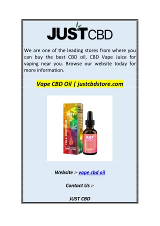 Vape CBD Oil  justcbdstore.com