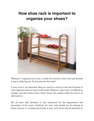 How shoe rack is important to organize your shoes