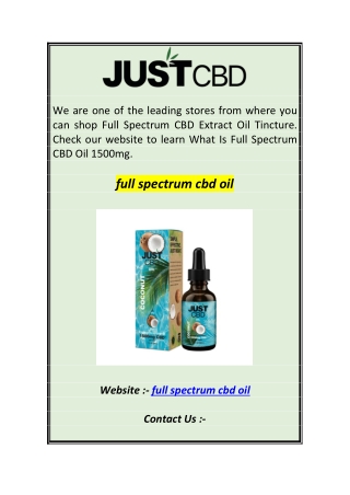 Full Spectrum CBD Oil  Justcbdstore.