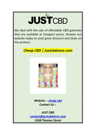 Cheap CBD  Justcbdstore.com