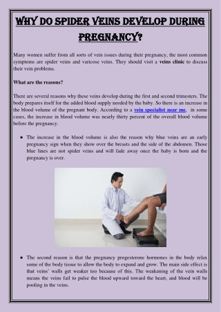 Why do Spider Veins develop During Pregnancy