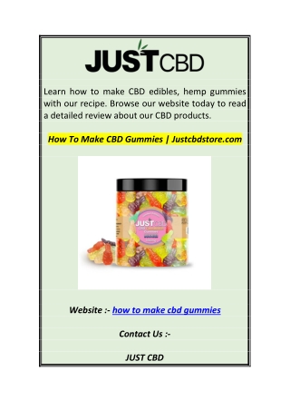 How To Make CBD Gummies  Justcbdstore.com