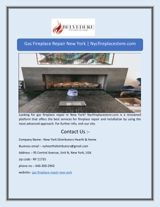 Gas Fireplace Repair New York | Nycfireplacestore.com