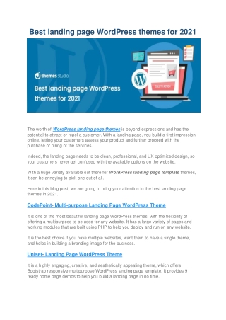 Best landing page WordPress themes for 2021