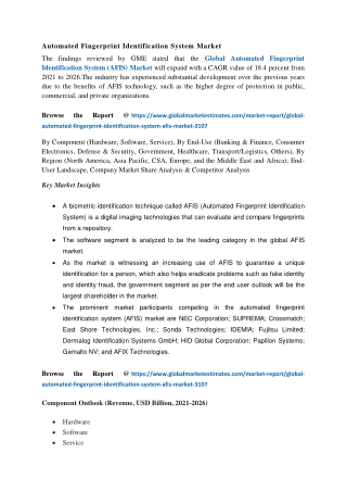 COVID-19 Impact on Global Automated Fingerprint Identification System (AFIS)