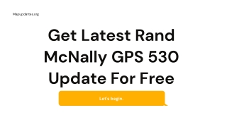 Get Latest Rand McNally GPS 530 Update For Free