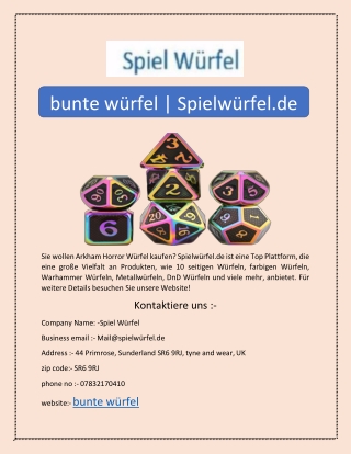 bunte würfel | Spielwürfel.de