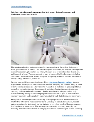 Veterinary Chemistry Analyzers