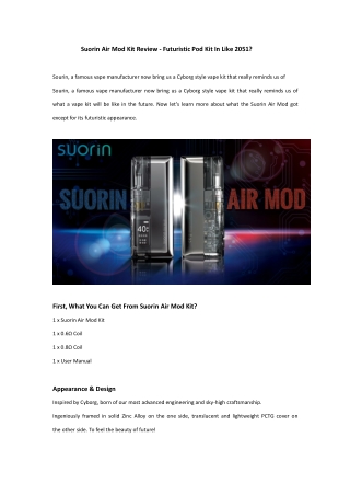 Suorin Air Mod Kit Review