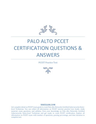 [Latest] Palo Alto PCCET Certification Questions & Answers