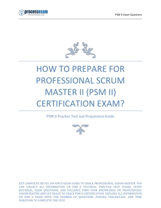 How to Prepare for Professional Scrum Master II (PSM II) Certification Exam?