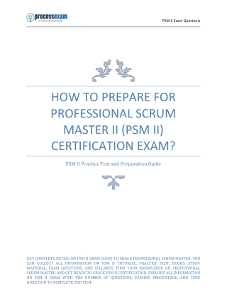 How to Prepare for Professional Scrum Master II (PSM II) Certification Exam?