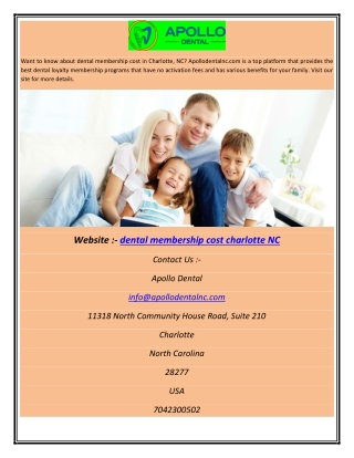 dental membership cost charlotte NC abhi