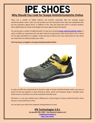 Why Should You Look for Scarpe Antinfortunistiche Online