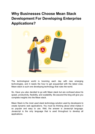 Why Businesses Choose Mean Stack Development For Developing Enterprise Applications_