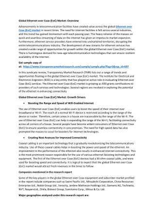 Ethernet over Coax (EoC) Market