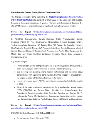 COVID-19 Impact on Global Preimplantation Genetic Testing (PGT) Market