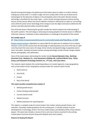 Passive and Active Remote Sensing Technology Market