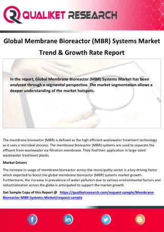 Global Membrane Bioreactor (MBR) Systems Market  Global Industry trend, Business