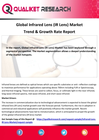 Infrared Lens (IR Lens) Market Top 5 Competitors, Regional Trend, Application,