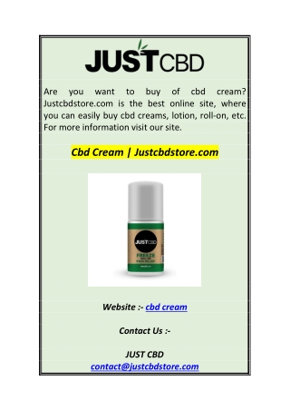 Cbd Cream  Justcbdstore.com 0