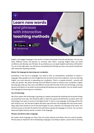 Learn new words and phrases with interactive teaching methods
