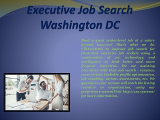 Executive Job Search Washington DC