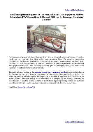 Neonatal Infant Care Equipment Market - Global Opportunity Analysis