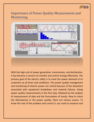 Importance of Power Quality Measurement and Monitoring
