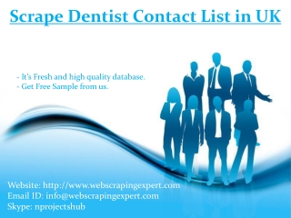 Scrape Dentist Contact List in UK