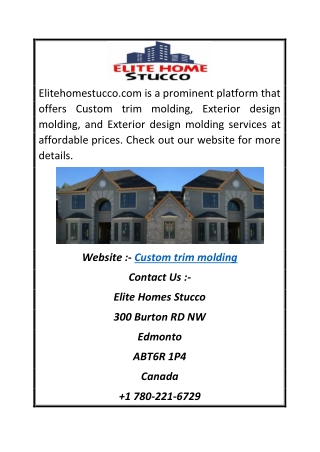 Custom Trim Molding | Elitehomestucco.com