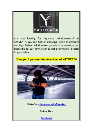 Shop for Japanese Windbreakers at YAYUKATA 0