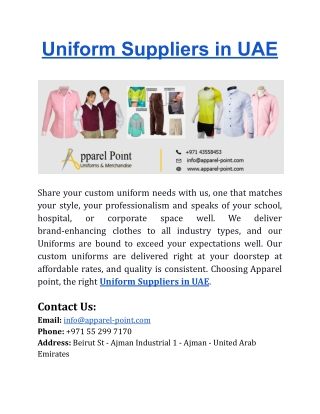 Uniform Suppliers in UAE