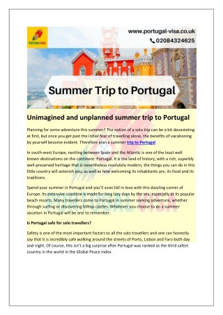 Unimagined and unplanned summer trip to Portugal