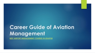 Career Guide of Aviation Management