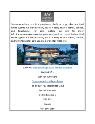 Real Estate Agents in North Vancouver  Stanvanwoerkens.com
