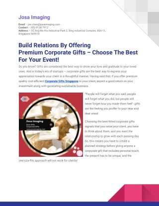 Build Relations By Offering Premium Corporate Gifts – Choose The Best For Your Event!