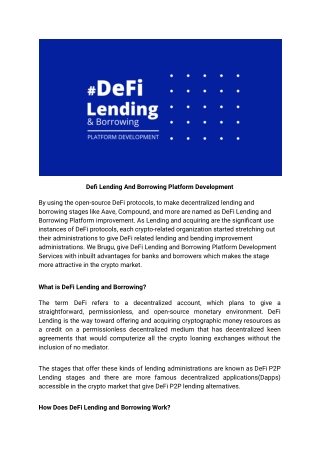 DeFi Lending & Borrowing Platform Development