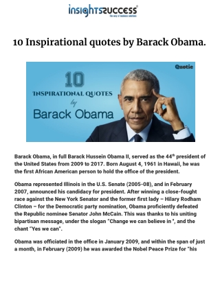 10 Inspirational quotes by Barack Obama.