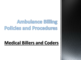 Ambulance Billing Policies and Procedures