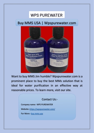 Buy MMS USA | Wpspurewater.com