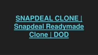 Readymade Snapdeal Clone Script - DOD IT Solutions