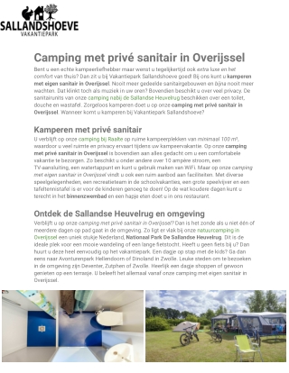 Camping met eigen sanitair Overijssel