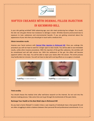 Soften Creases with Dermal Filler Injection in Richmond Hill