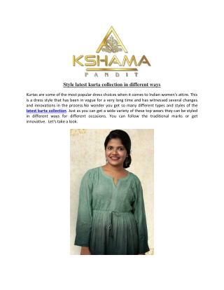Style latest kurta collection in different ways